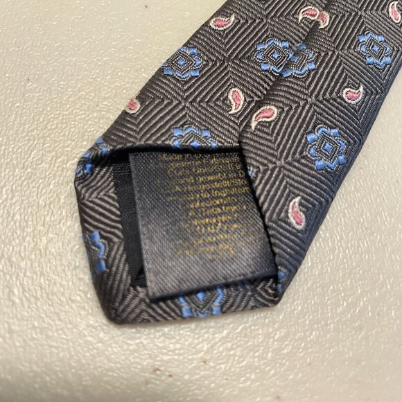 Brooks Brothers Makers and Merchants 100% Silk Tie Embroidered Paisley Flowers - Picture 8 of 10